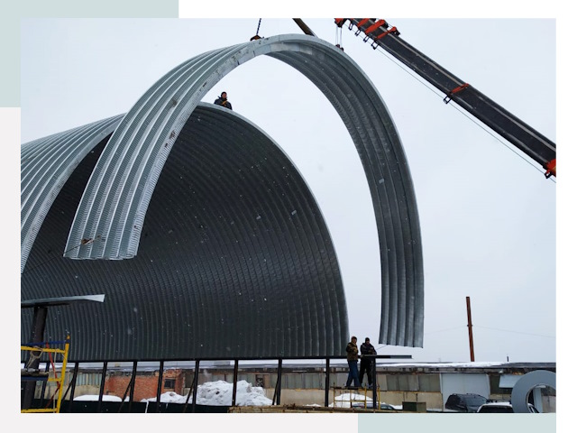 Полукруглые ангары в Ртищеве